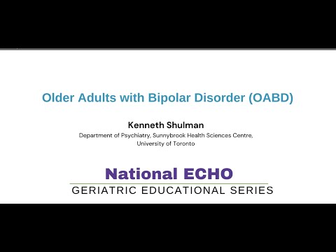 Bipolar Disorder in Older Adults: Psychological Perspectives